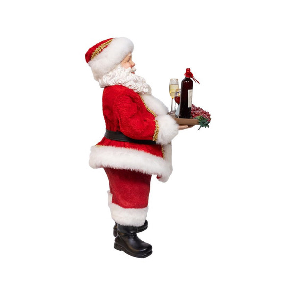 Kurt Adler Fabriche Christmas Figurine Collection, Wine Santa, 10.5in