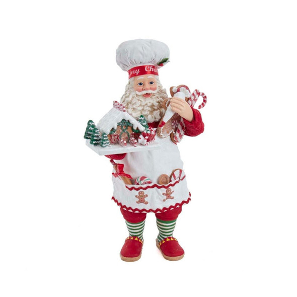 Kurt Adler Fabriche Christmas Figurine Series, Gingerbread Santa, 10.5in