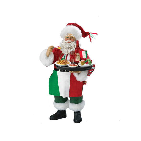 Kurt Adler Fabriché Musical Italian Santa Standing Christmas Figurine, 10.5"