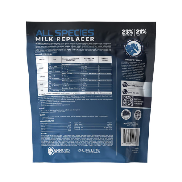 ANNUSO LIFELINE All Species Milk Replacer 23:21, 6lb Bag