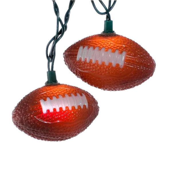 Kurt Adler Indoor/Outdoor UL 10-Light Football Light Set, 9ft