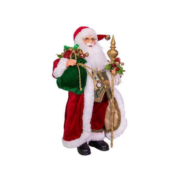 Kurt Adler Kringle Claus Collection, Elegant Santa, Red and Green, 17in