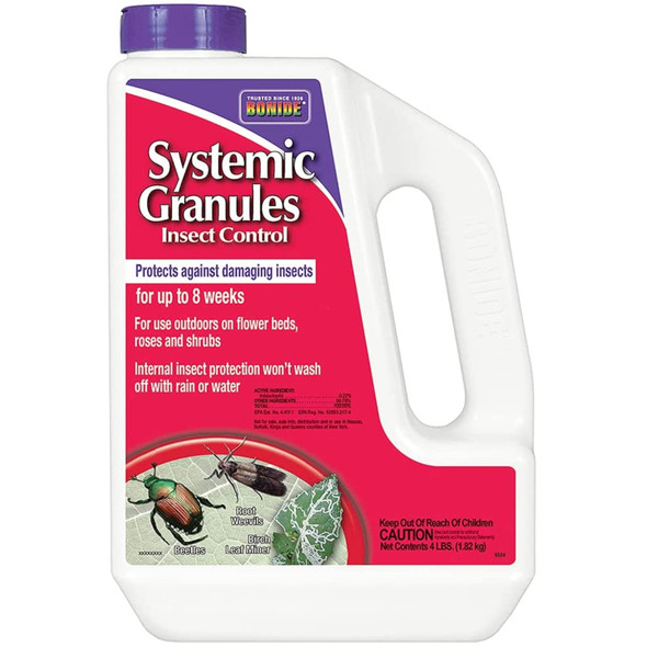 Bonide Systemic Granules Insect Control for Flower Beds, Roses, and Shrubs, 4lbs