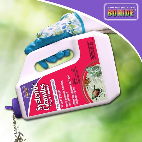 Bonide Systemic Granules Insect Control for Flower Beds, Roses, and Shrubs, 4lbs