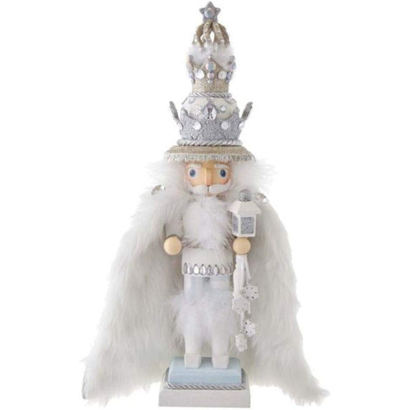 Kurt Adler Hollywood Wooden Nutcracker Collection, White Fur King 18"