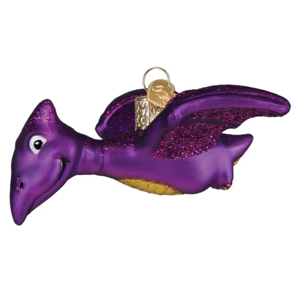Old World Christmas Blown Glass Ornament for Christmas Tree, A-rorable Pterodactyl
