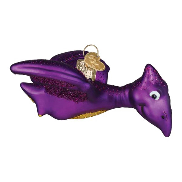 Old World Christmas Blown Glass Ornament for Christmas Tree, A-rorable Pterodactyl
