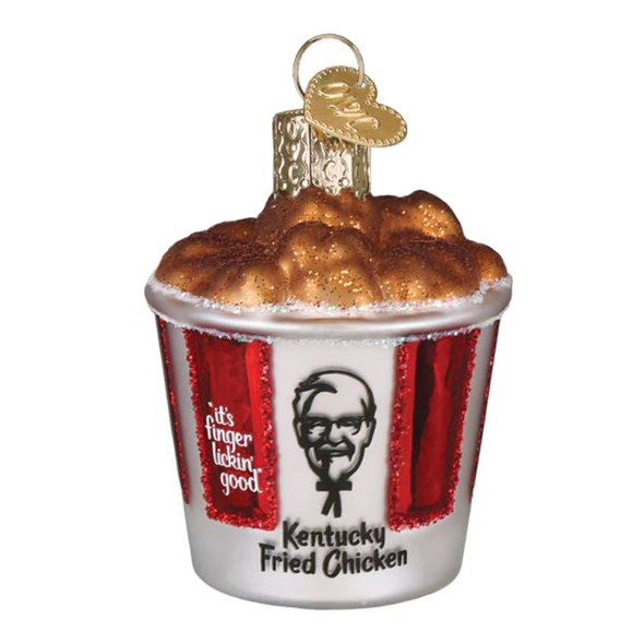 Old World Christmas Blown Glass Ornament for Tree, KFC Bucket of Chicken