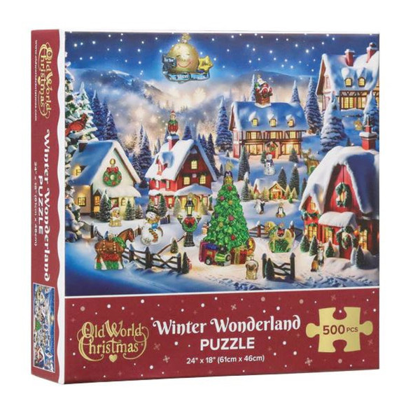 Old World Christmas Holiday Puzzle, Winter Wonderland, 24" x 18"