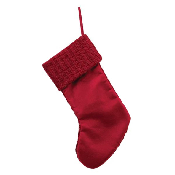 Old World Christmas Knit Christmas Stocking, With White Pompoms, 24in