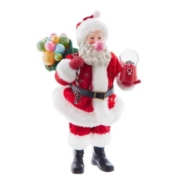 Kurt Adler Fabriche Christmas Figurine, Bubblegum Santa, 13.75in