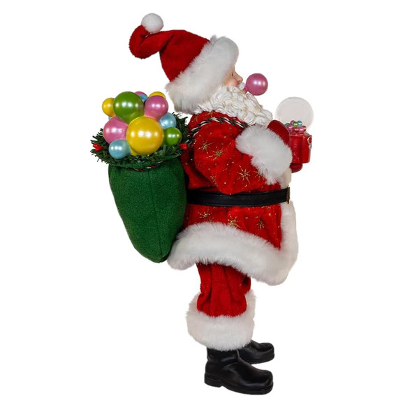 Kurt Adler Fabriche Christmas Figurine, Bubblegum Santa, 13.75in