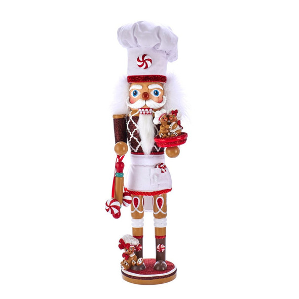 Kurt Adler Hollywood Nutcrackers Collection, Wooden Gingerbread Chef, 15.5"
