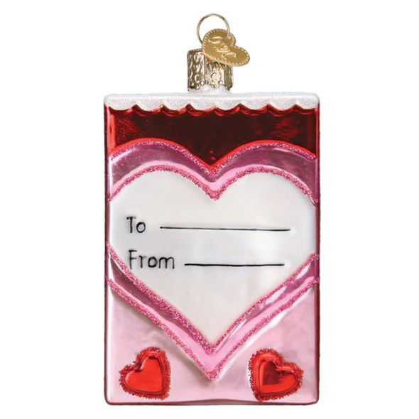 Old World Christmas Blown Glass Ornament for Christmas Tree, Conversation Candy Hearts