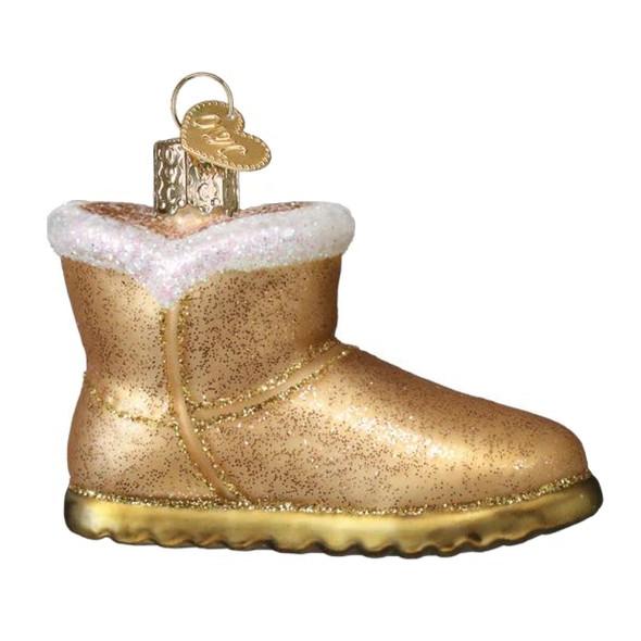 Old World Christmas Blown Glass Ornament for Christmas Tree, Sheepskin Boot
