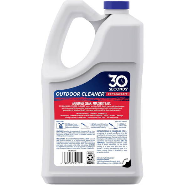 30 SECONDS Outdoor Cleaner for Mold, Mildew, and More, 1 Gallon Concentrate