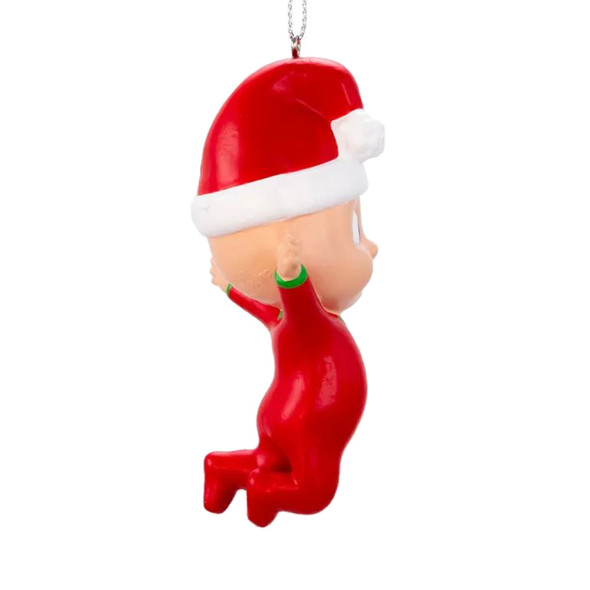 Kurt Adler Plastic Ornament for Christmas Tree, Cocomelon JJ with Santa Hat