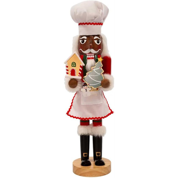 Kurt Adler Wooden Nutcrackers, African American Chef, 15"