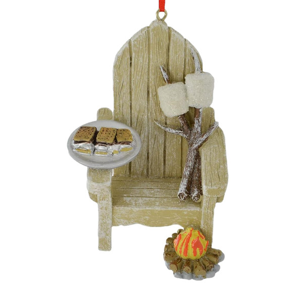 Kurt Adler Resin Ornament for Christmas Tree, Adirondack Chair & S'mores