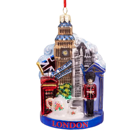 Kurt Adler Glass Ornament for Christmas Tree, London Cityscape