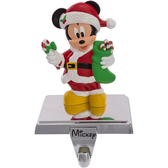 Kurt Adler Christmas Stocking Holder with Retractable Hook, Mickey Mouse, 5"