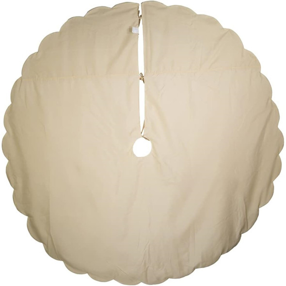 Kurt Adler Christmas Tree Skirt with Sequined Border Design, Gold, 72in