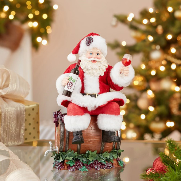 Kurt Adler Fabriche Christmas Figurine, Santa Beach Chair, 10.5in
