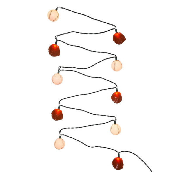 Kurt Adler Indoor/Outdoor UL 10-Light Baseball and Glove Light Set, 9ft