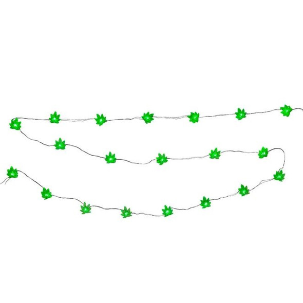 Kurt Adler Indoor Battery Operated UL 20-Light LED Cannabis Fairy String Light Set, 6.3ft