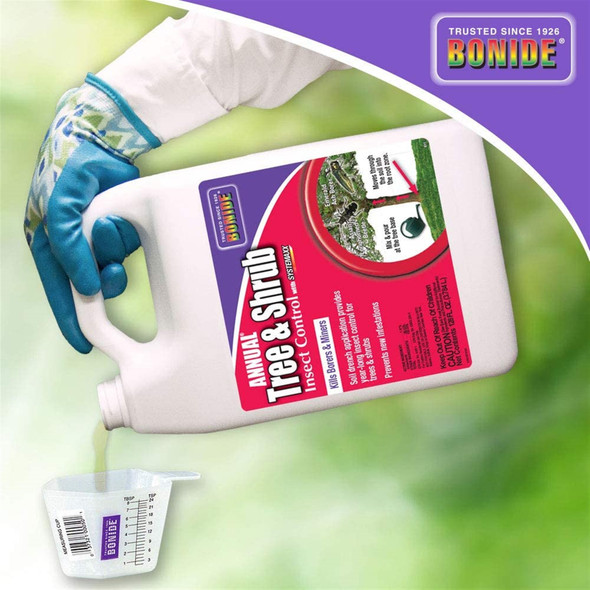 Bonide Annual Tree & Shrub Insect Control with Systemaxx, Year Long Protection, Concentrate