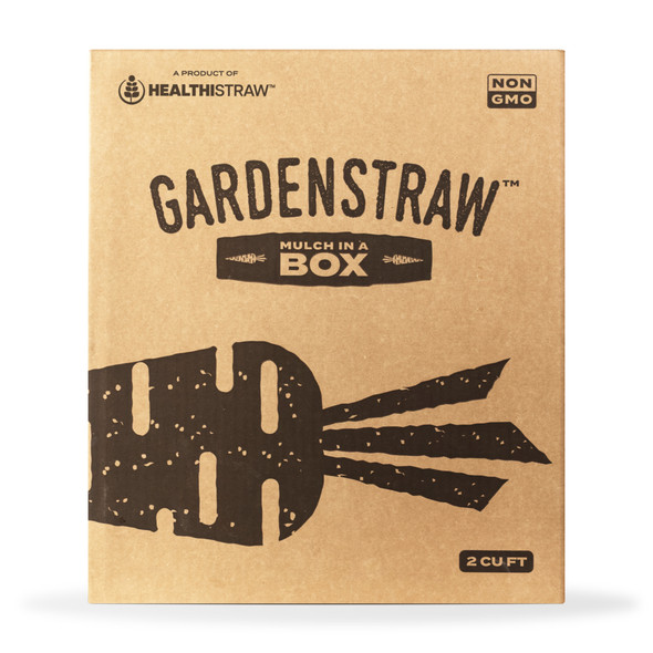 HealthiStraw GardenStraw Boxed – All-Natural, Clean, Sustainable Garden Straw Mulch for Gardens and Grass Seeding, Plastic-Free Packaging, 2 cu ft
