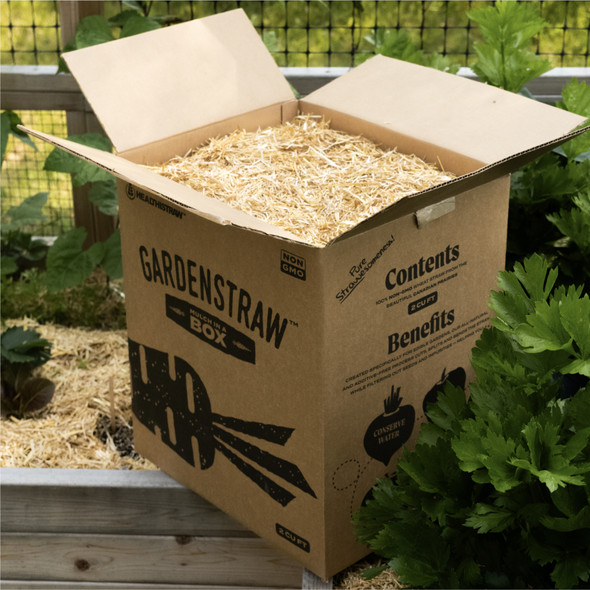 HealthiStraw GardenStraw Boxed – All-Natural, Clean, Sustainable Garden Straw Mulch for Gardens and Grass Seeding, Plastic-Free Packaging, 2 cu ft