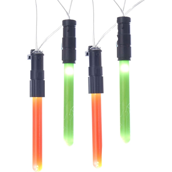 Kurt Adler Battery Operated Star Wars Lightsaber Set, Red & Green, 5.5ft
