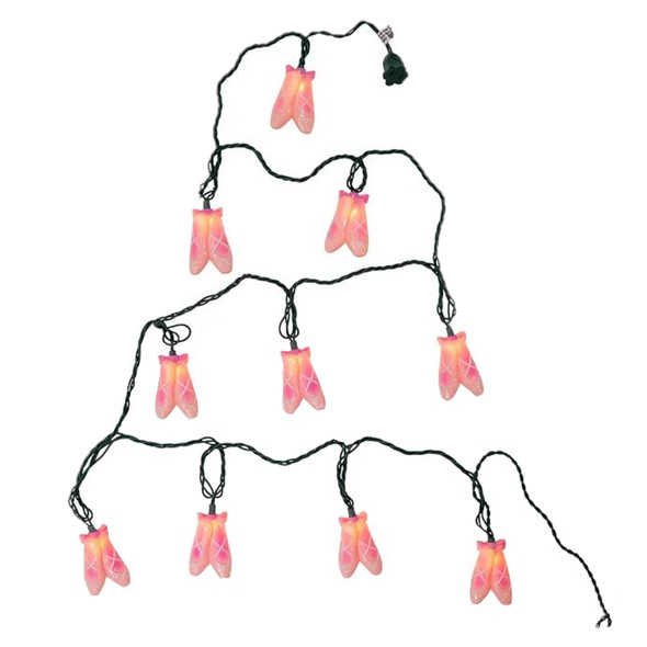 Kurt Adler Indoor/Outdoor UL 10-Light Ballet Slippers Light Set, 9ft