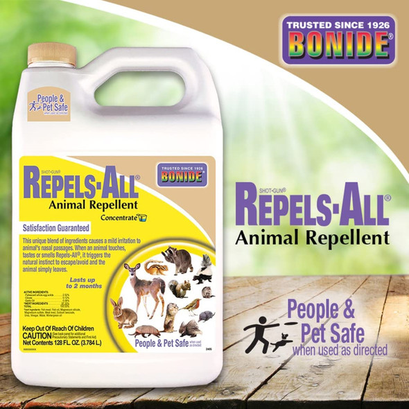 Bonide Repels-All Animal Repellent for Outdoor Pest Control, Concentrate, 1 Gallon
