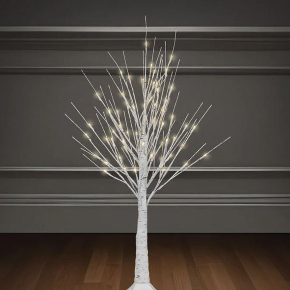 Old World Christmas Pre-Lit LED Winter White Birch Tree, 36"