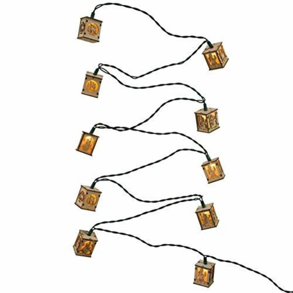 Kurt Adler Indoor/Outdoor Rustic Wooden Lantern Light Set, 10 UL-Listed Incandescent Lights, 9' Kurt Adler Indoor/Outdoor Rustic Wooden Lantern Light Set, 10 UL-Listed Incandescent Lights, 9'