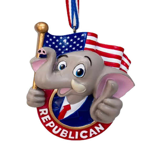 Kurt Adler Resin Ornament for Christmas Tree, Republican Political
