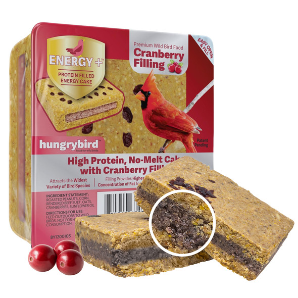 Hungrybird Energy+ No-Melt, High-Protein Suet Cake with Cranberry Filling