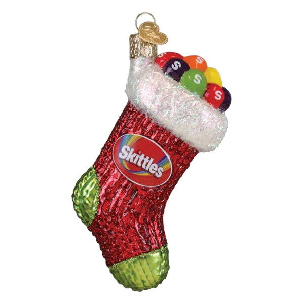 Old World Christmas Blown Glass Ornament for Christmas Tree, Skittles Stocking