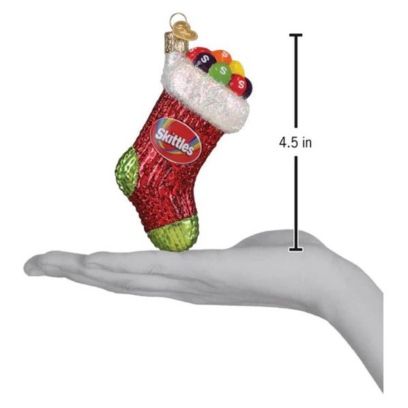 Old World Christmas Blown Glass Ornament for Christmas Tree, Skittles Stocking