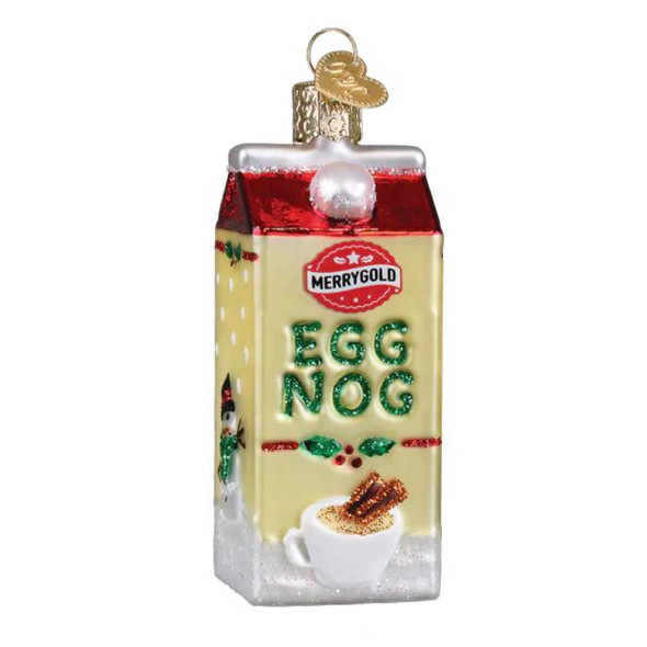 Old World Christmas Blown Glass Ornament for Christmas Tree, Eggnog Carton