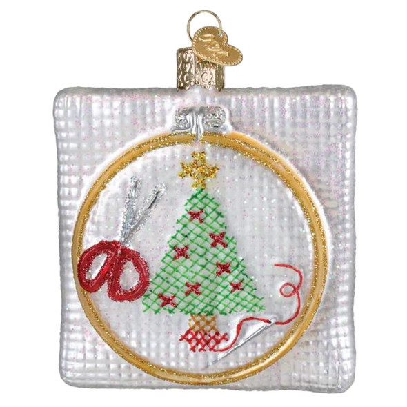 Old World Christmas Blown Glass Ornament for Christmas Tree, Christmas Cross Stitch
