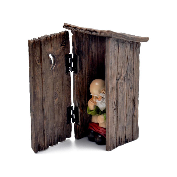 Marshall Home & Garden Fairy Garden Woodland Knoll Collection, Gnome in Outhouse Marshall Home & Garden Fairy Garden Woodland Knoll Collection, Gnome in Outhouse