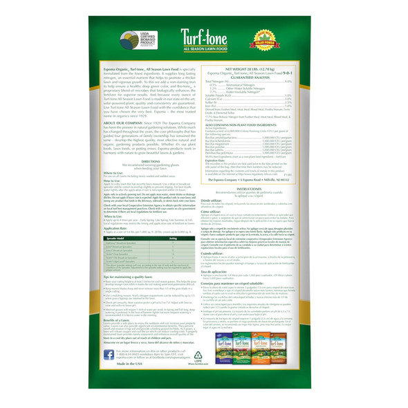 Espoma Turf-Tone All Season Lawn Food Fertilizer