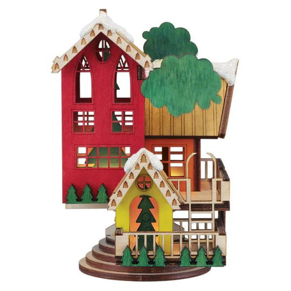 Old World Christmas Hanging Wooden Christmas Tree Ornament, Christmas Tree House