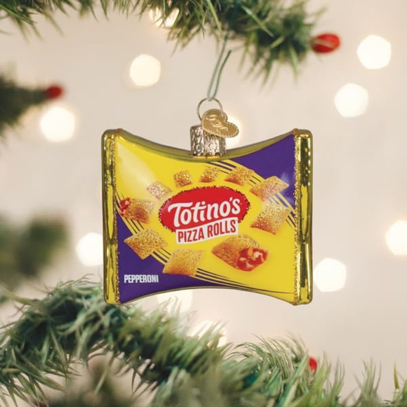 Old World Christmas Blown Glass Ornament for Christmas Tree, Totino's Pizza Rolls