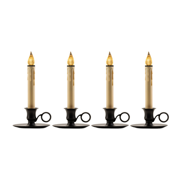 IMC Williamsburg B/O LED Candle with On/Off Sensor, Wax Drip, Antique Bronze, 9", Pack of 4