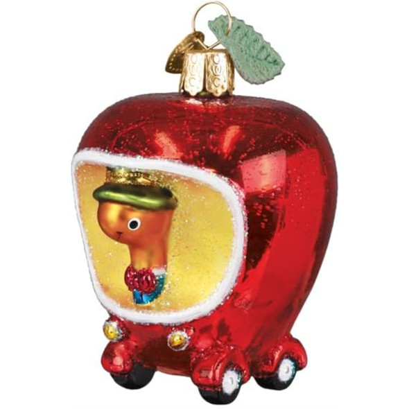 Old World Christmas Blown Glass Ornament for Christmas Tree,  Lowly Worm Car