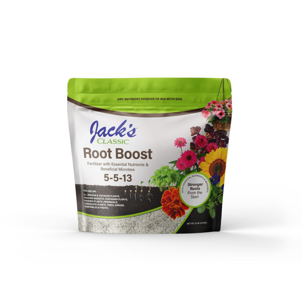 Jack’s Classic 5-5-13 Root Boost Water-Soluble Fertilizer with Micronutrients for Stimulating Root Growth, 4lbs